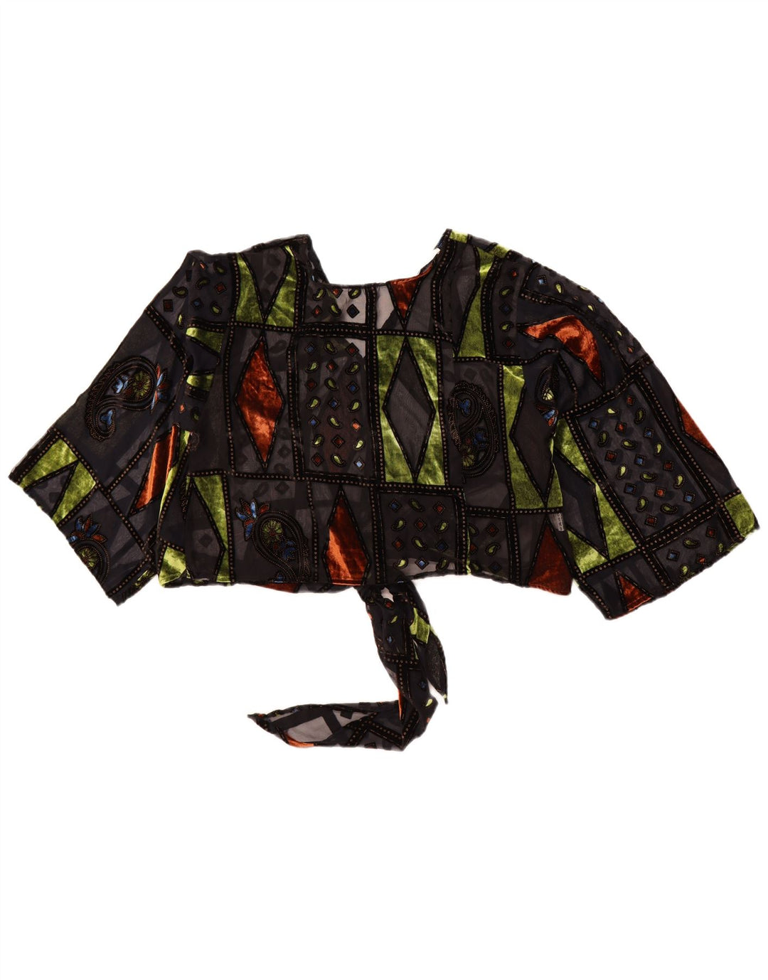 MOTEL Top Bolero transparente de gran tamaño para mujer UK 10 Small Black Patchwork