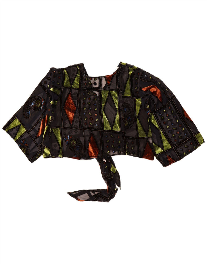 MOTEL Top Bolero transparente de gran tamaño para mujer UK 10 Small Black Patchwork