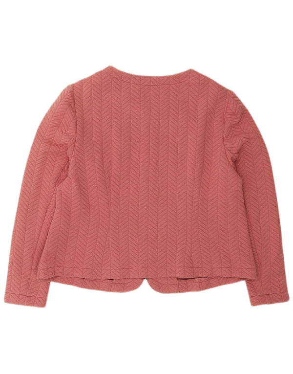 Marks & Spencer Chaqueta tipo blazer con cremallera completa para mujer UK 20 2XL Poliéster rosa