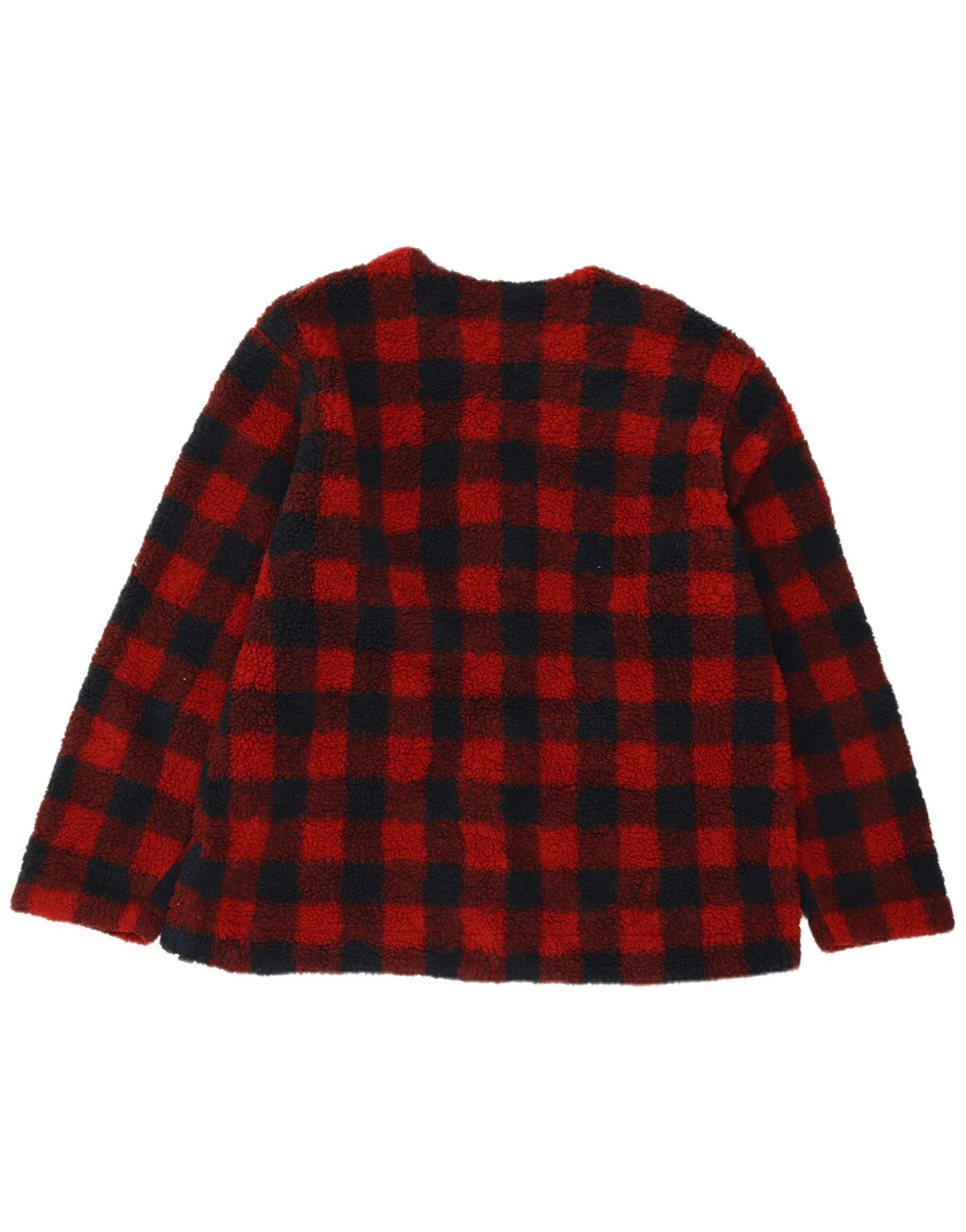 LEE Chaqueta polar extragrande para mujer UK 18 XL Poliéster a cuadros rojos