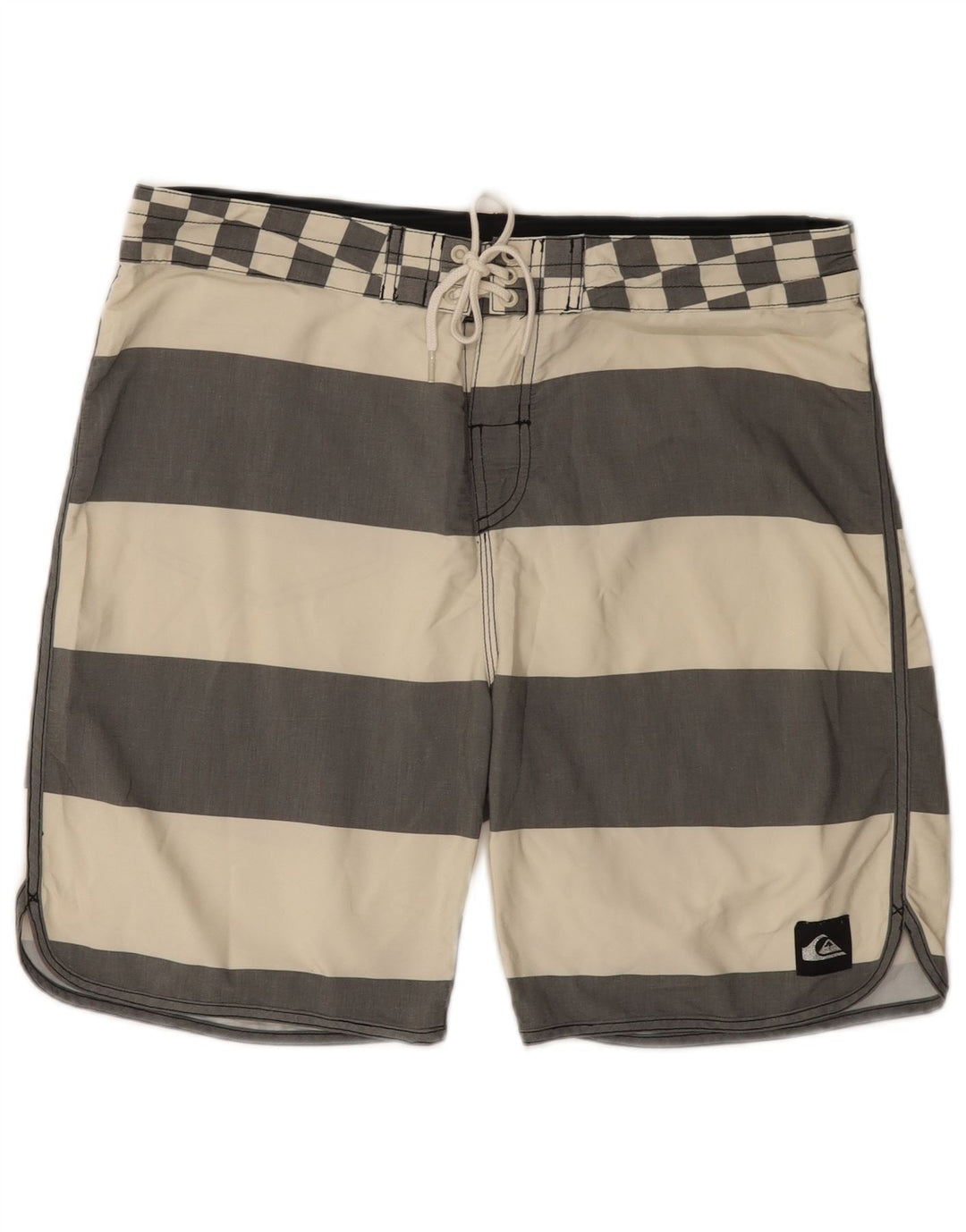 Quiksilver Bañador para hombre, talla grande, color blanco roto, poliéster a rayas