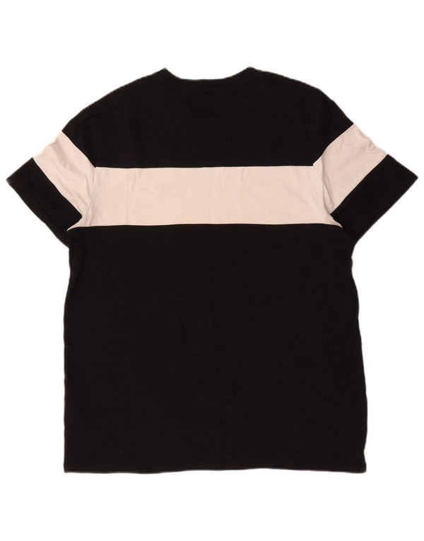 Tommy Hilfiger Camiseta para hombre Top Medium Black Colourblock Cotton