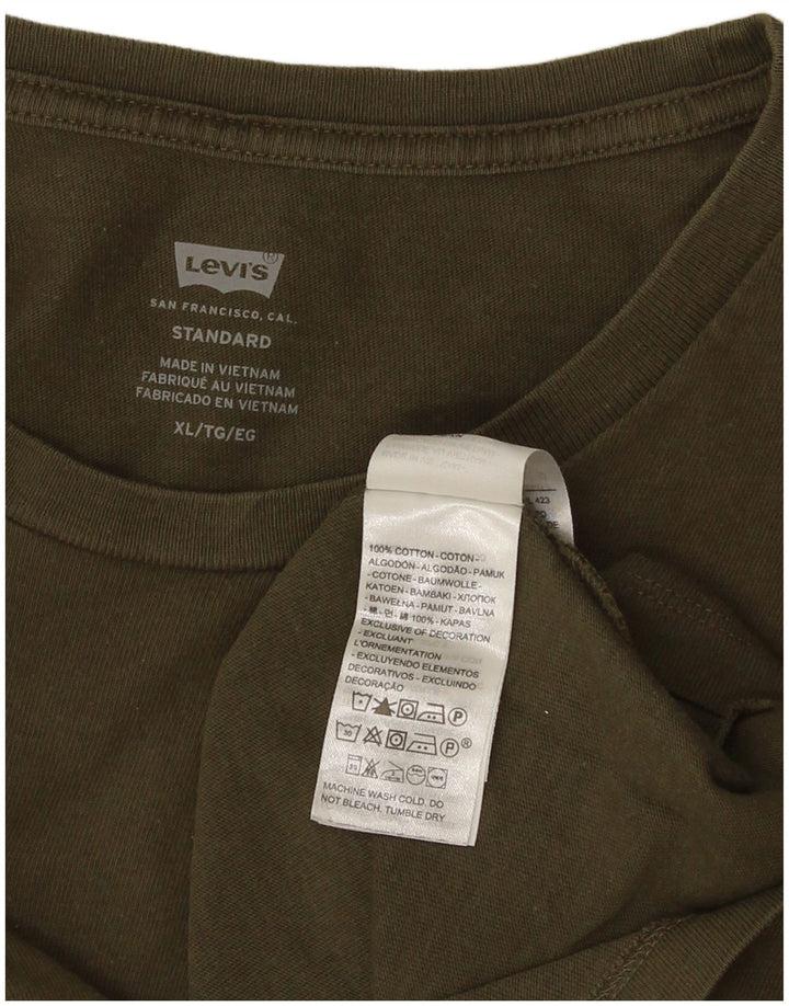 Levi's Camiseta estándar para hombre Top XL Caqui Algodón