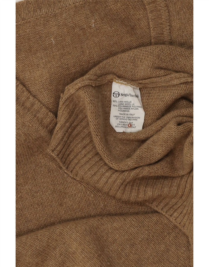 Sergio Tacchini Jersey con Cuello en V para Hombre Large Lana marrón