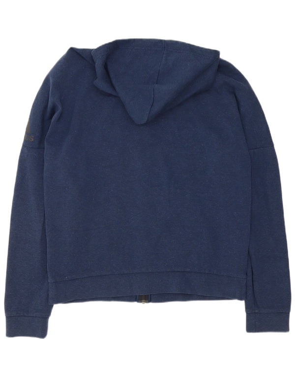 Adidas - Sudadera con capucha y cremallera gráfica para hombre, talla grande, azul marino