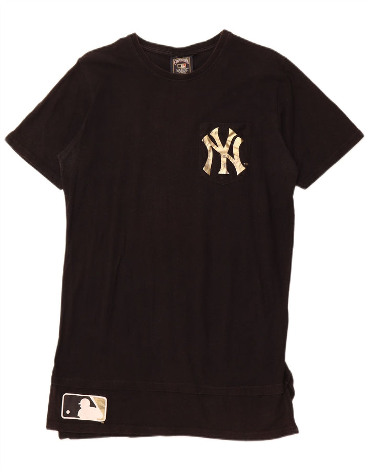 MAJESTIC Top tipo túnica con gráfico de los New York Yankees para mujer, talla 40, talla grande, color negro