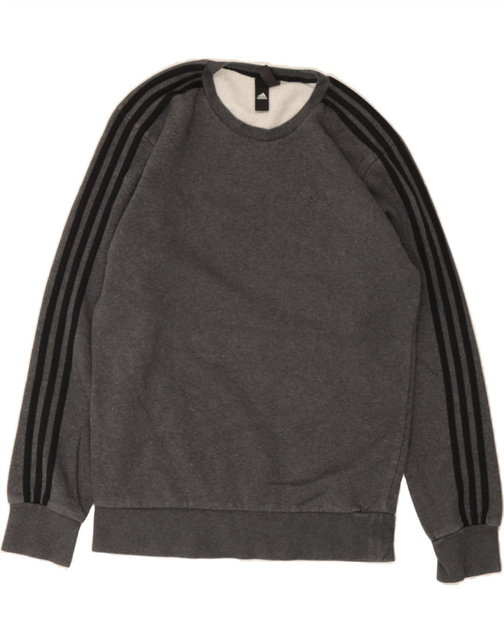 ADIDAS Mens Sweatshirt Jumper Small Grey Cotton Vintage Adidas and Second-Hand Adidas from Messina Hembry 