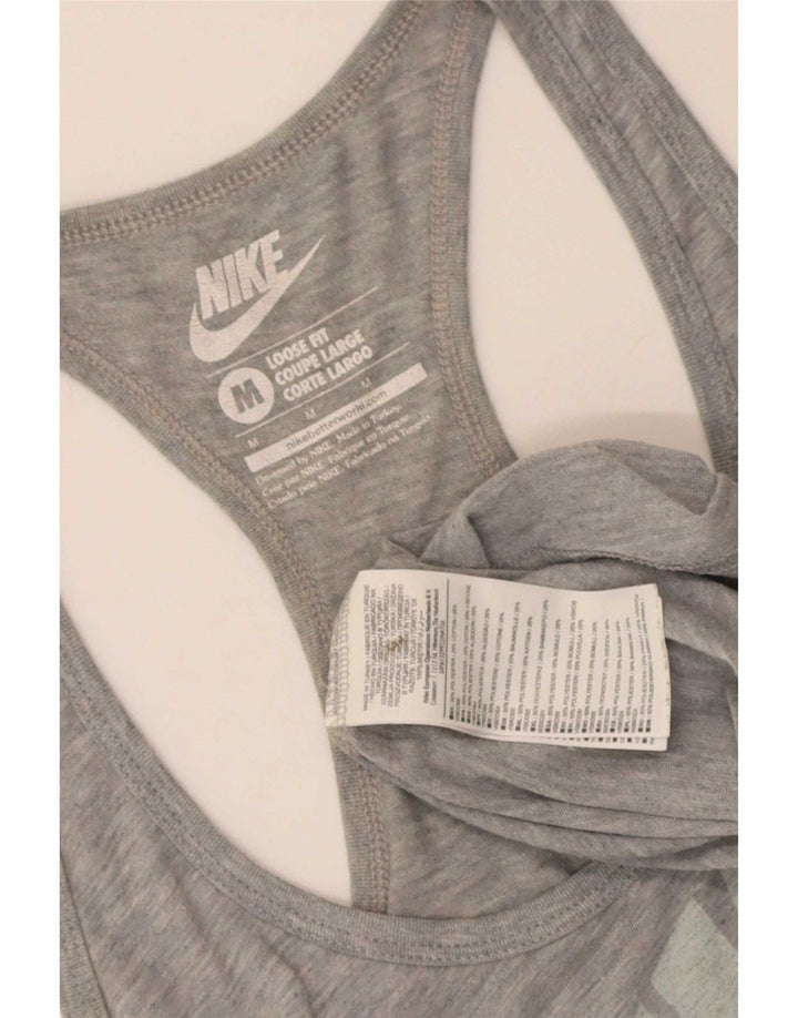 Nike Camiseta sin mangas con gráfico de ajuste holgado para mujer UK 40 Poliéster gris medio