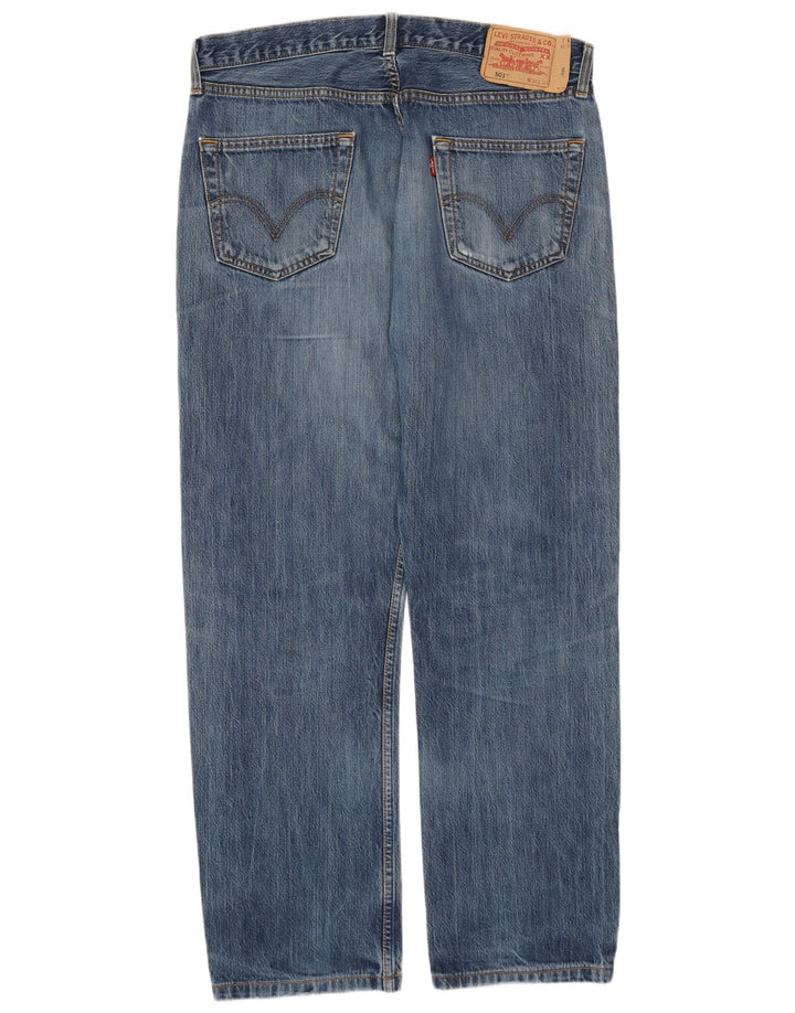 Levi's Jeans rectos desgastados 501 para hombre W36 L30 Algodón azul