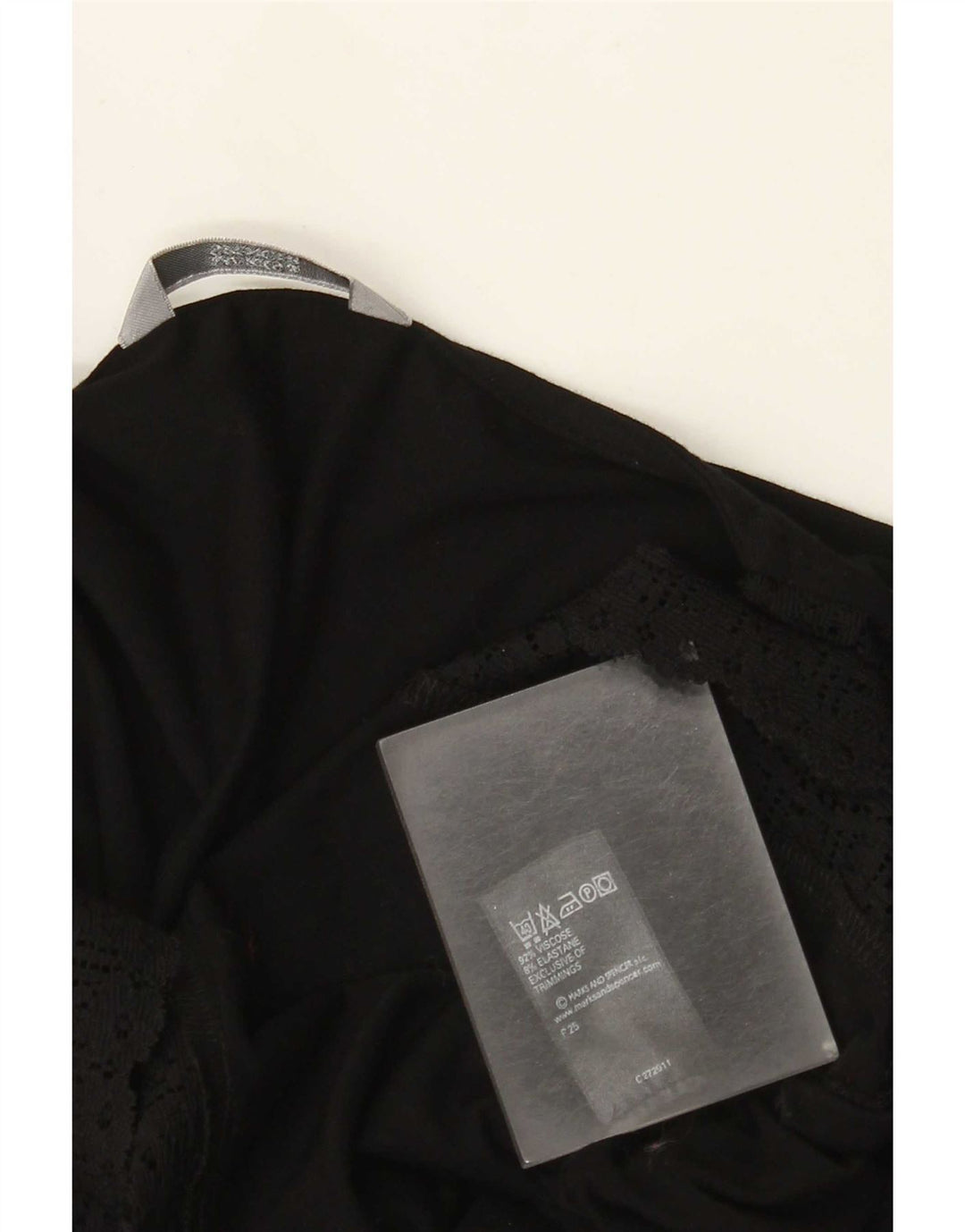 Marks & Spencer Blusa de manga 3/4 para mujer UK 44 Viscosa negra mediana