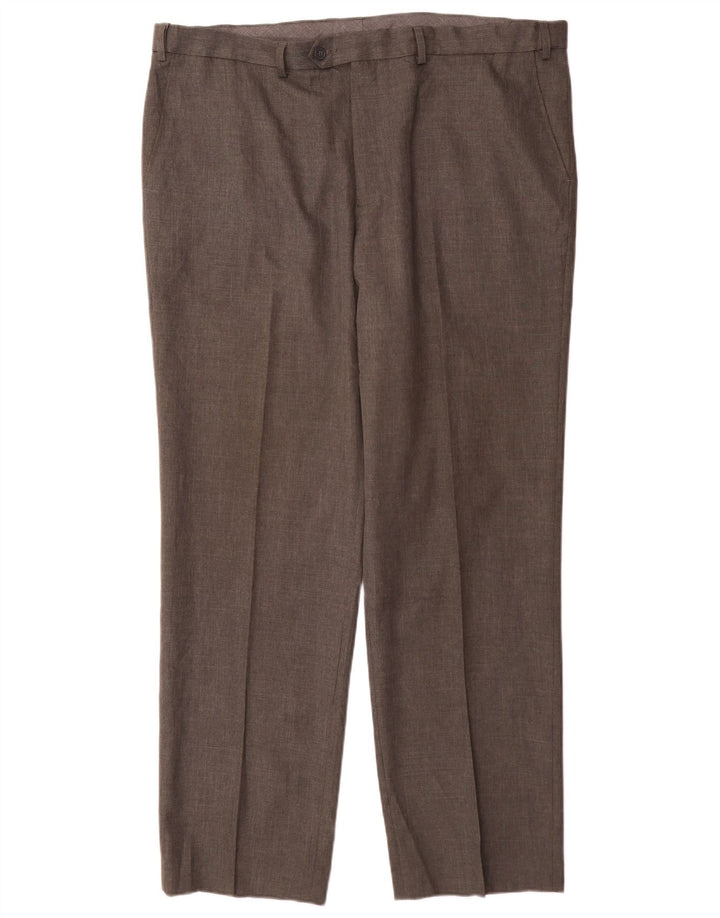 Marks & Spencer Pantalones de traje rectos de corte regular para hombre W42 L33 Gris