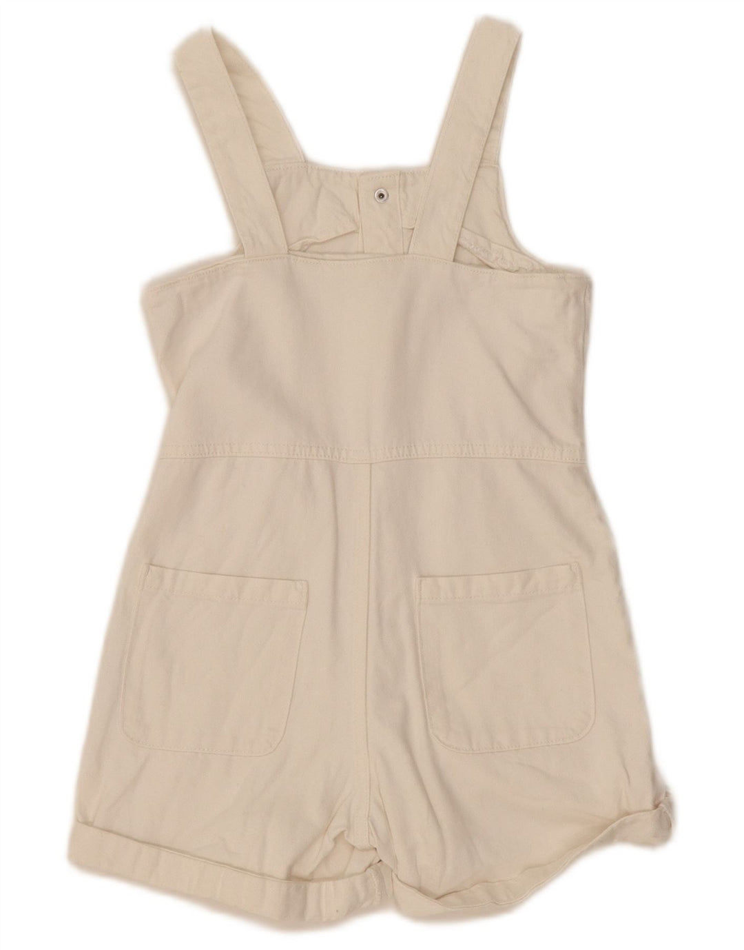 Zara Mono Corto Niña Denim 8-9 Años Blanco Algodón