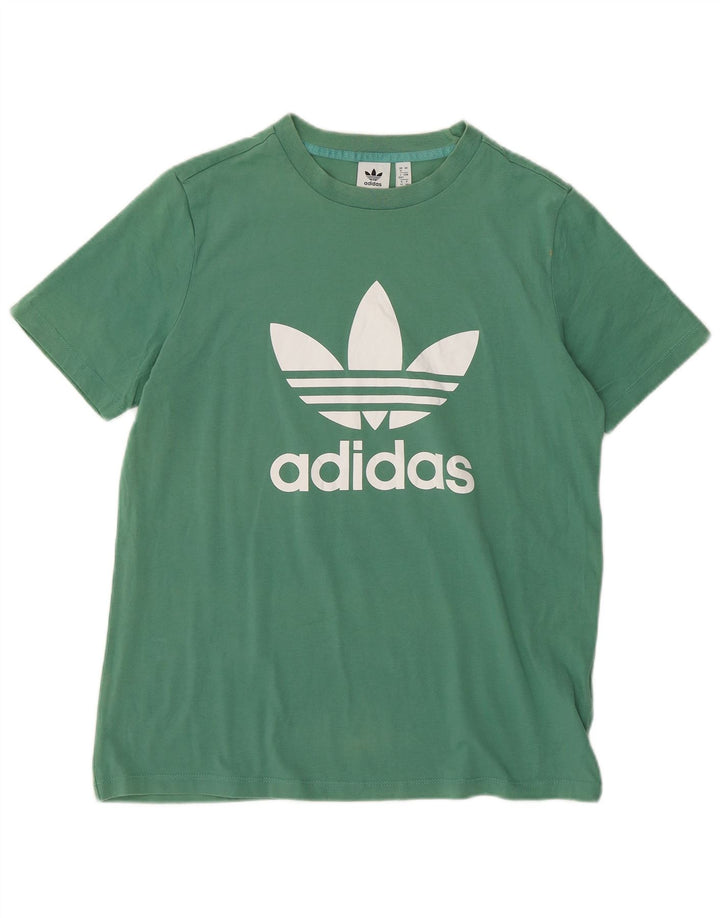 ADIDAS Camiseta gráfica para mujer Top UK 46 Grande Algodón verde