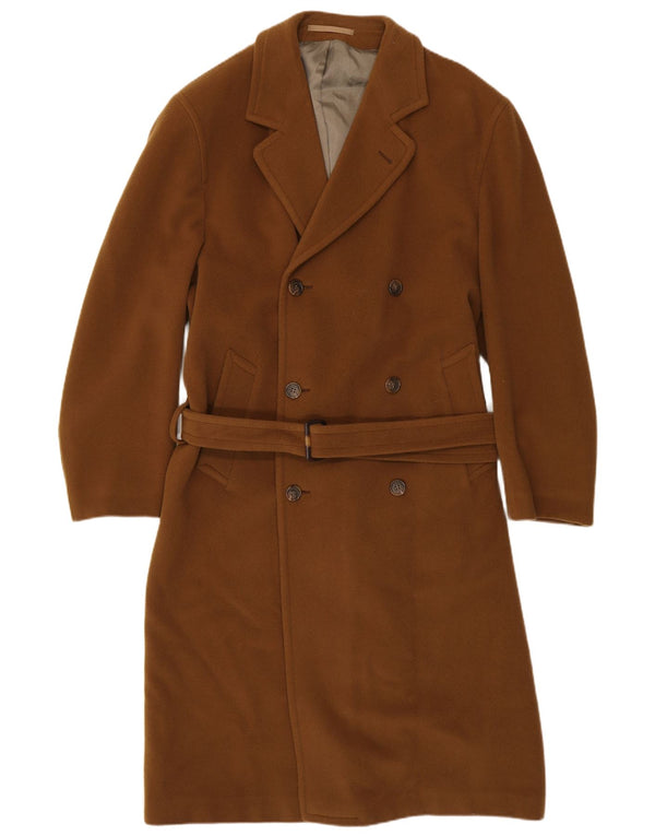 VINTAGE Abrigo de doble pecho para hombre Reino Unido 38 Marrón medio