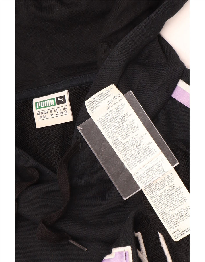 PUMA Jersey con capucha corta extragrande para mujer UK 12 Medium Black Colourblock