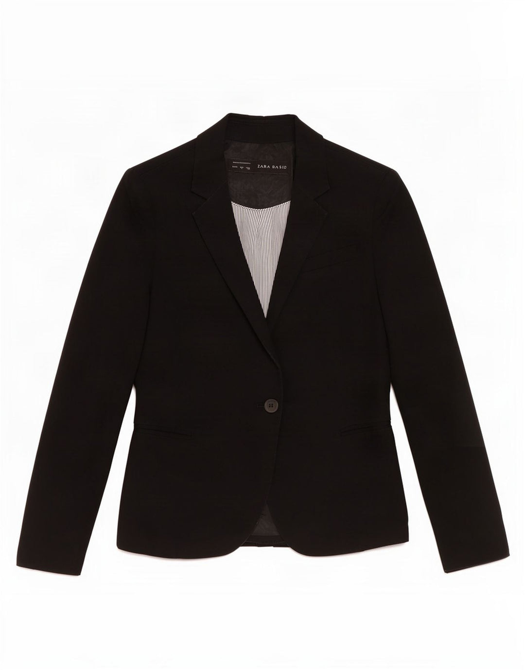 Zara Chaqueta Blazer De 1 Botón para Mujer UK 44 Grande Negro