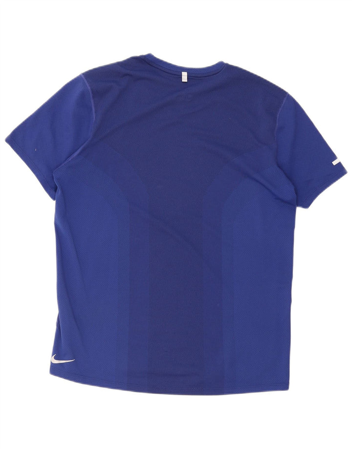 Camiseta Nike Dri Fit Graphic para hombre, parte superior de poliéster azul medio