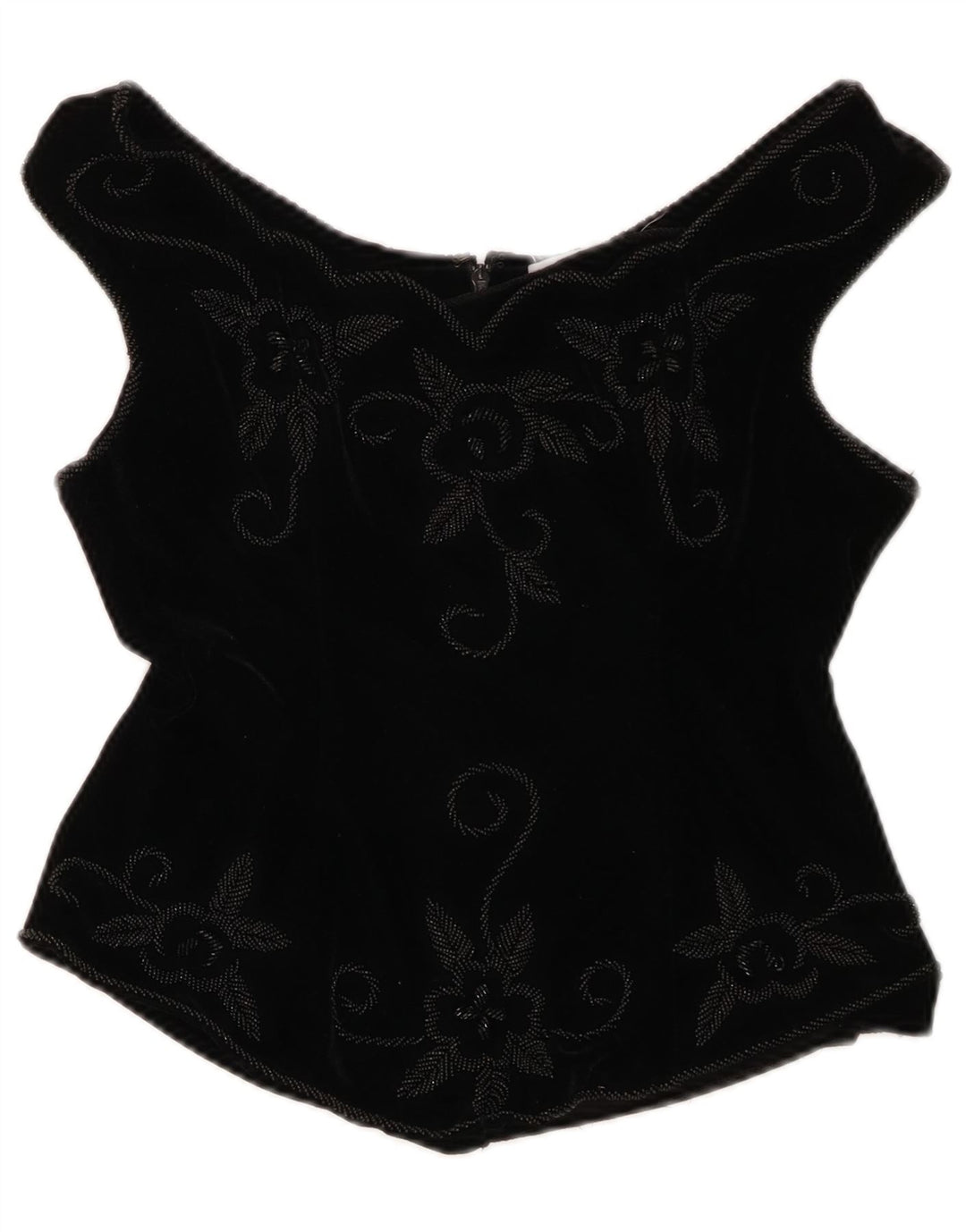 Gerrard Top corto con hombros descubiertos para mujer Reino Unido 44/16 Grande Negro Floral