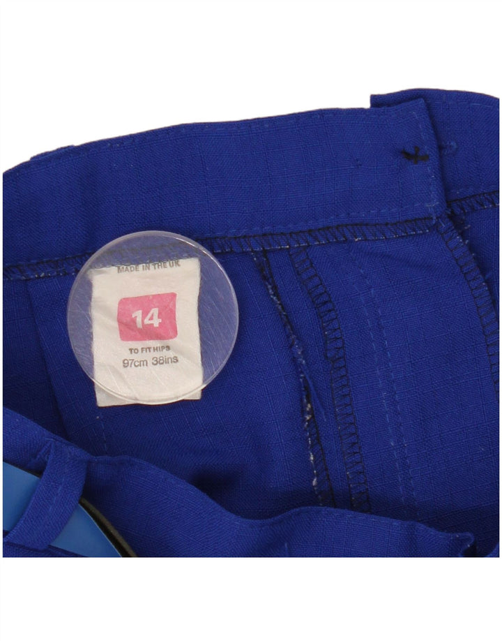 Falda plisada vintage para mujer Reino Unido 14 Medio W28 Poliéster azul