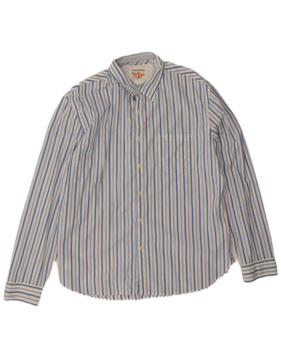 Camisa Dockers Hombre XL Algodón Rayas Azules