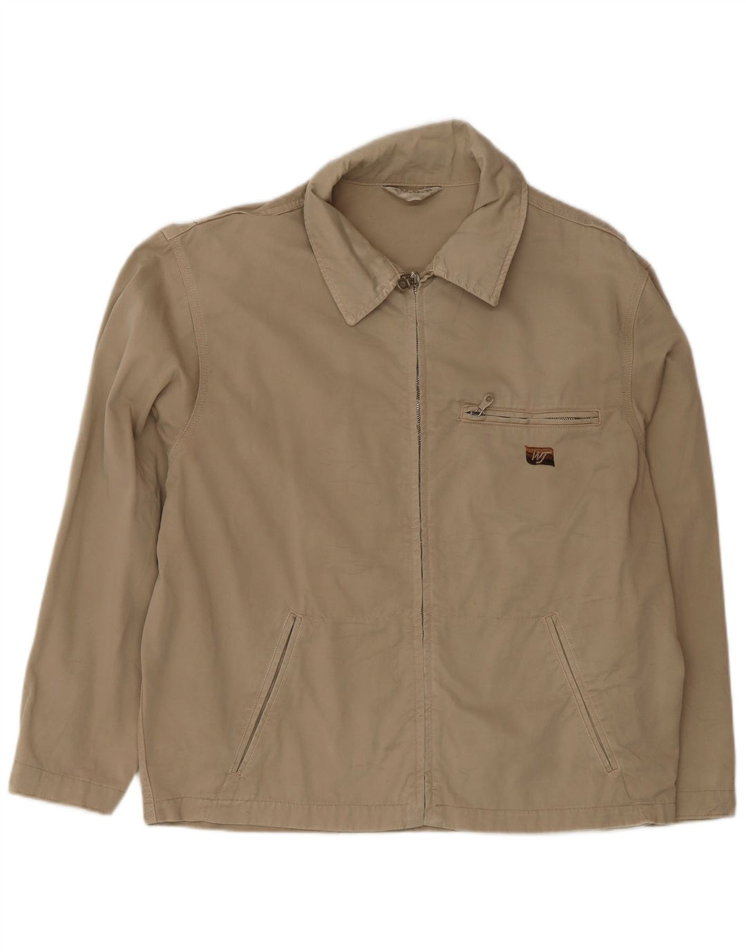 Vintage hombres bomber chaqueta Reino Unido 40 algodón beige grande
