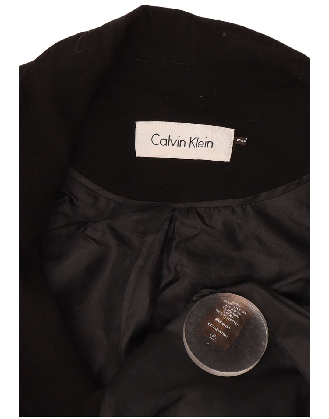 Calvin Klein Chaqueta tipo blazer militar con 1 botón para mujer UK 8 Small Black