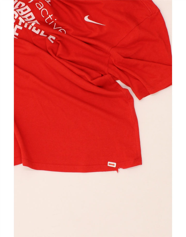 NIKE Mens Dri Fit Graphic T-Shirt Top Medium Red Cotton Vintage Nike and Second-Hand Nike from Messina Hembry 