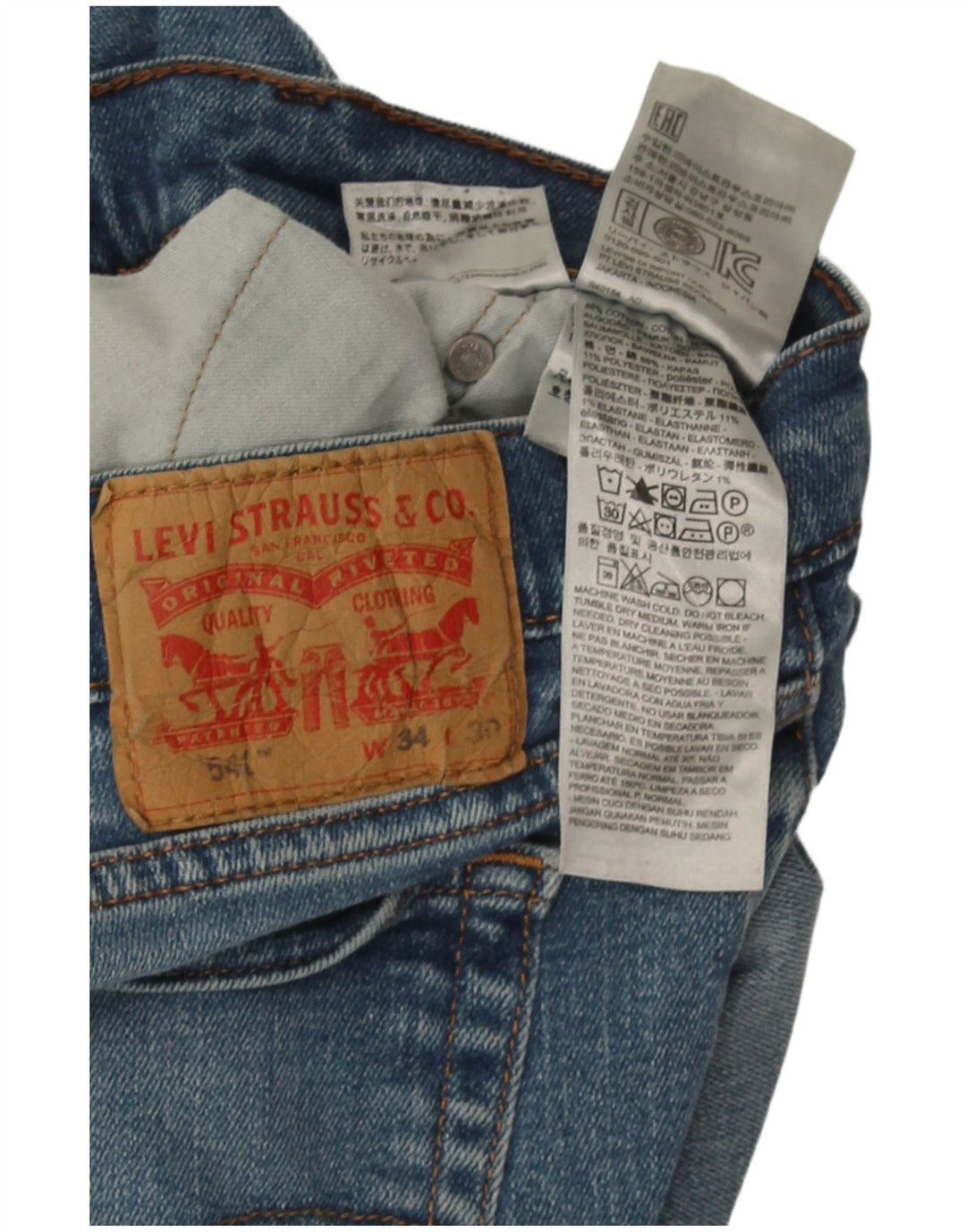 Levi's Jeans rectos 541 para hombre W34 L30 Algodón azul