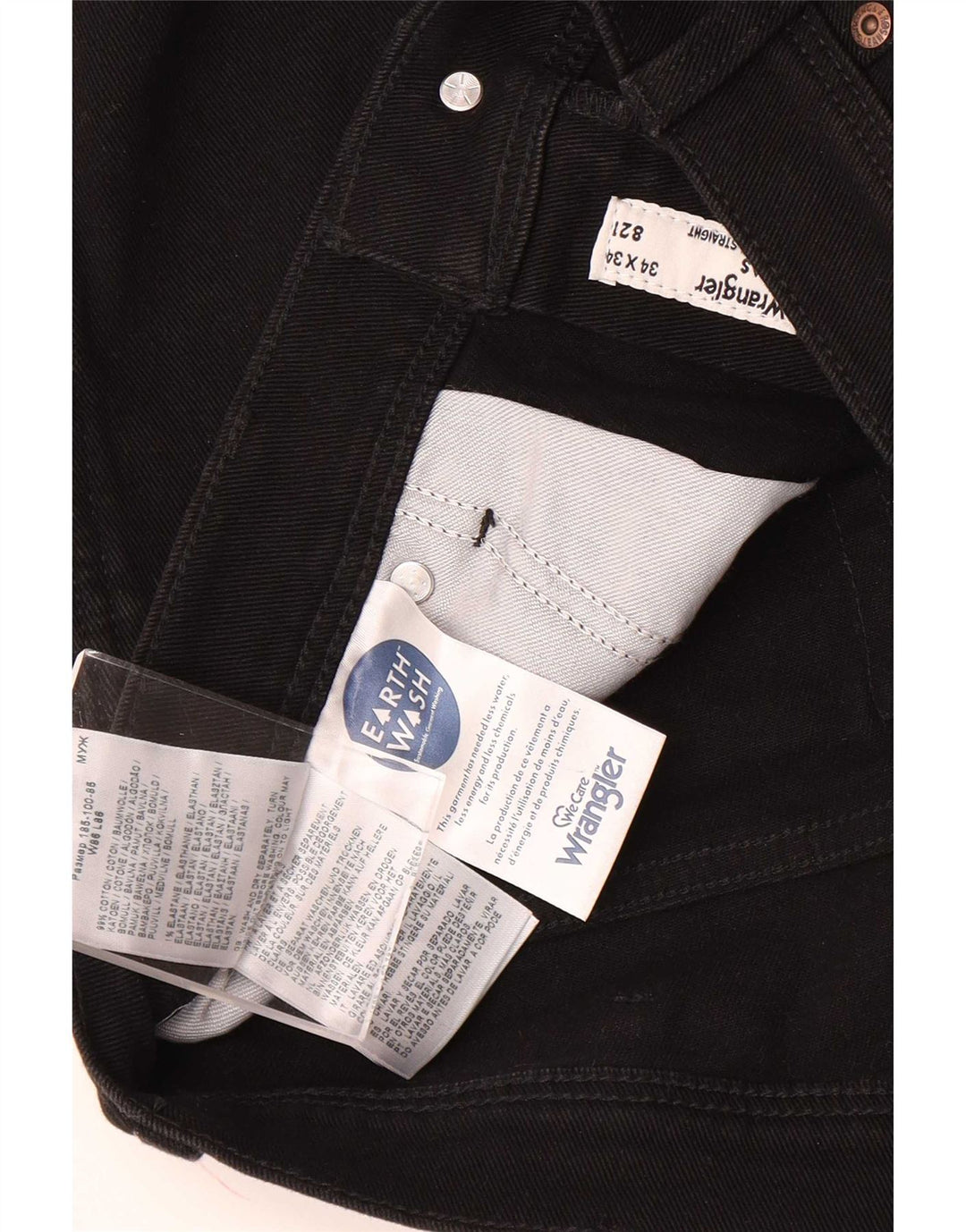 Wrangler Vaqueros rectos para hombre W34 L34 Algodón negro