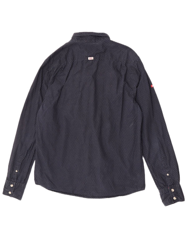 Camisa Superdry para hombre 2XL Algodón con lunares azul marino