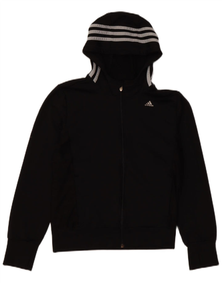 ADIDAS Sudadera con capucha y cremallera Climacool para niña 11-12 años Negro Poliéster