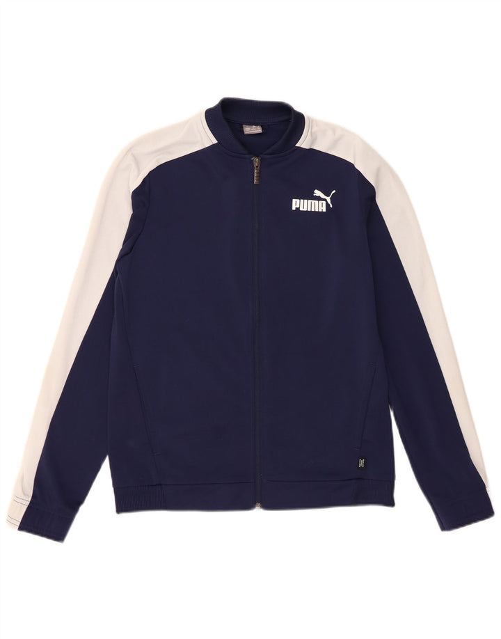 Puma Chaqueta de chándal para niño 13-14 años Azul marino Poliéster color block