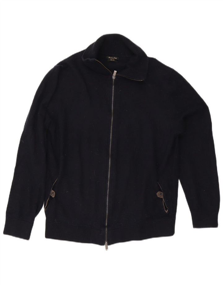 Massimo Dutti Jersey Cárdigan Hombre Large Azul Marino Algodón