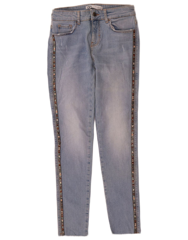 Zara Vaqueros pitillo para mujer EU 38 Small W28 L27 Algodón azul