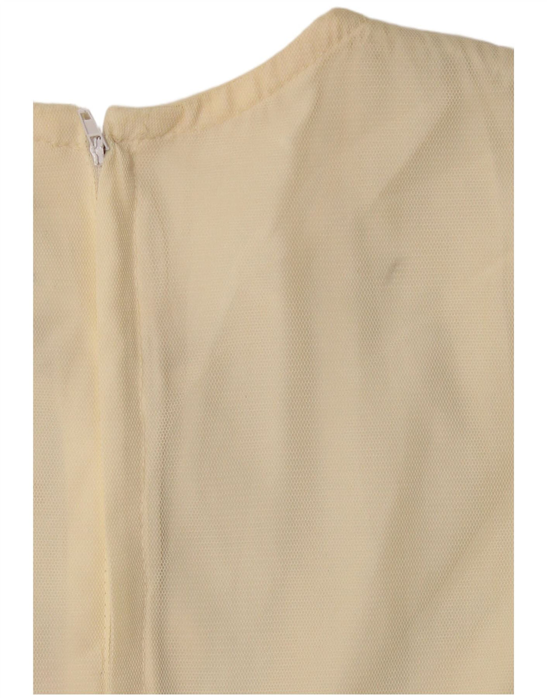 VINTAGE Mujer manga larga A-Line Vestido US 6 Medio Beige Floral