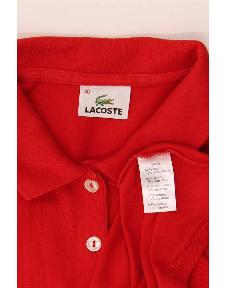 Polo Lacoste Mujer Talla 40 Mediano Rojo Algodón
