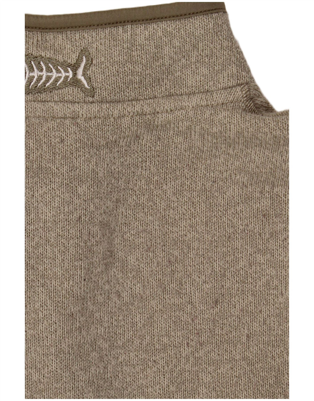 Weird Fish Jersey con cuello y cremallera para hombre, poliéster, color caqui, grande