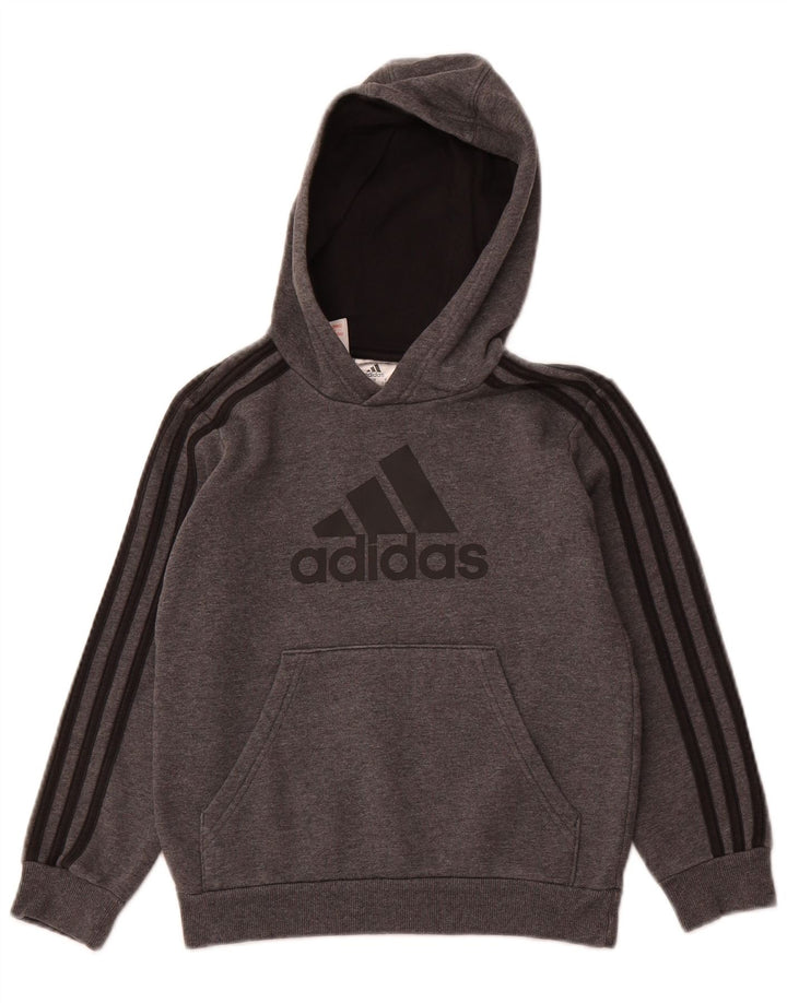 ADIDAS Sudadera con capucha gráfica para niños 7-8 años Algodón gris