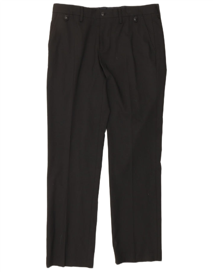 ZARA Pantalón de traje recto para hombre EU 40 Medium W31 L32 Negro Poliéster