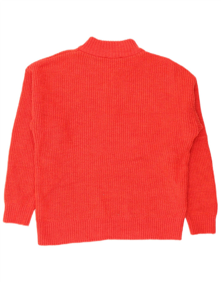 Marks & Spencer Suéter tipo jersey con cuello y cremallera de ajuste relajado para mujer UK 40 Rojo mediano