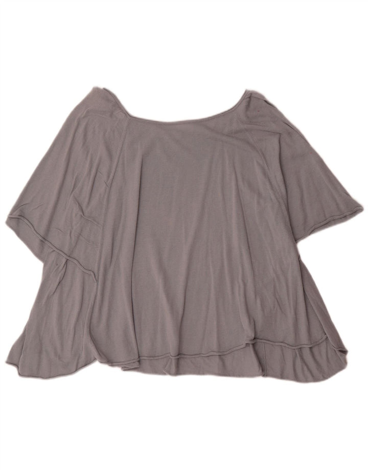 Zara Mujer Blusa Extragrande Top Reino Unido 10 Pequeño Algodón Gris