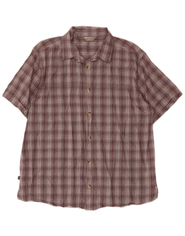 Camisa de manga corta para hombre Mountain Warehouse XL Algodón a cuadros marrón