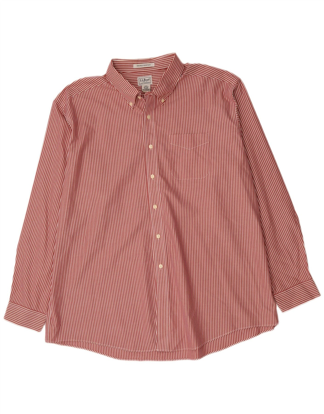 L.L.Bean Camisa para hombre 2XL Algodón a rayas rojas