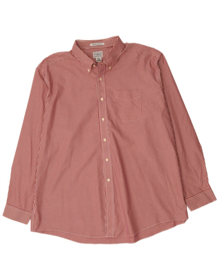 L.L.Bean Camisa para hombre 2XL Algodón a rayas rojas