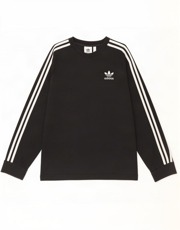 Adidas Mens Top Long Sleeve Small Black Cotton