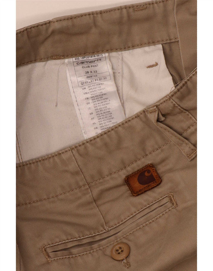 Carhartt Mens Slim Chino Pantalones W28 L32 Poliéster Beige