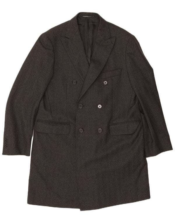 Ader Abrigo de doble botonadura para hombre IT 54 2XL Lana gris