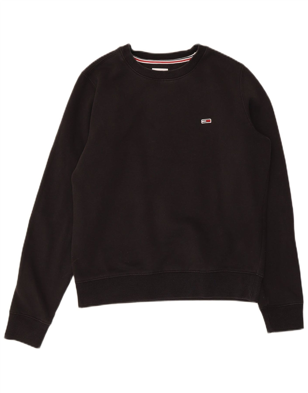 TOMMY HILFIGER Sudadera extragrande para mujer Jersey UK 6 XS Algodón negro