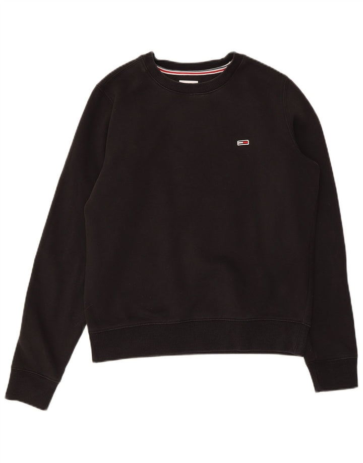 TOMMY HILFIGER Sudadera extragrande para mujer Jersey UK 6 XS Algodón negro