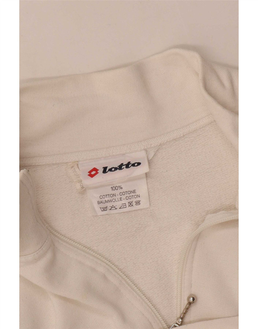 Lotto Hombre Chándal Top Chaqueta XL Blanco Algodón Geométrico